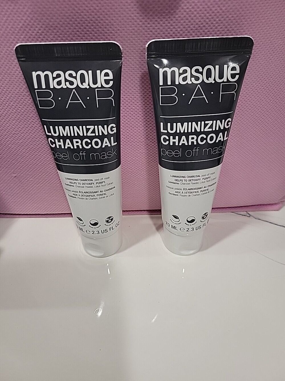 NEW Set Of 2 Masque BAR Luminizing Charcoal Facial Peel Off Mask 2.3OZ each HB3